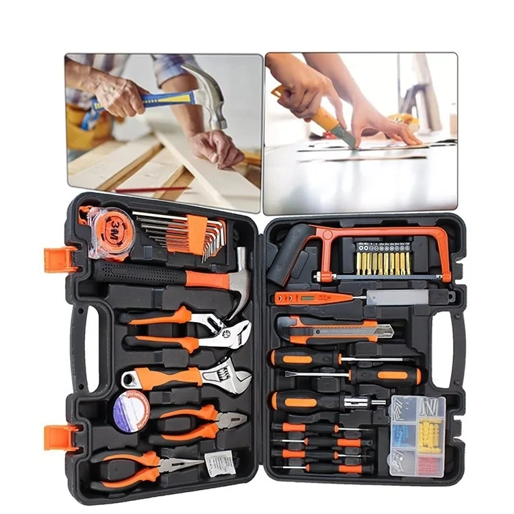 

Household Hand Basic General Tool Kit 100-Piece With Plastic Toolbox Storage Case Includes Car Home Use Repair Tools Sets