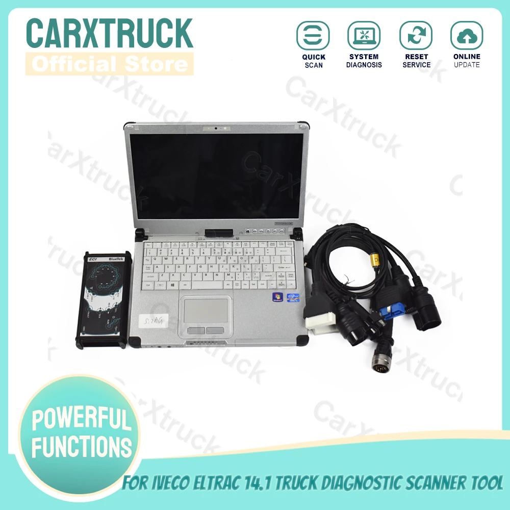 

For IVECO Eltrac 14.1 Truck Diagnostic Scanner Tool for IVECO ELTRAC EASY ECI diagnostic interface + Thoughbook CFC2 Laptop