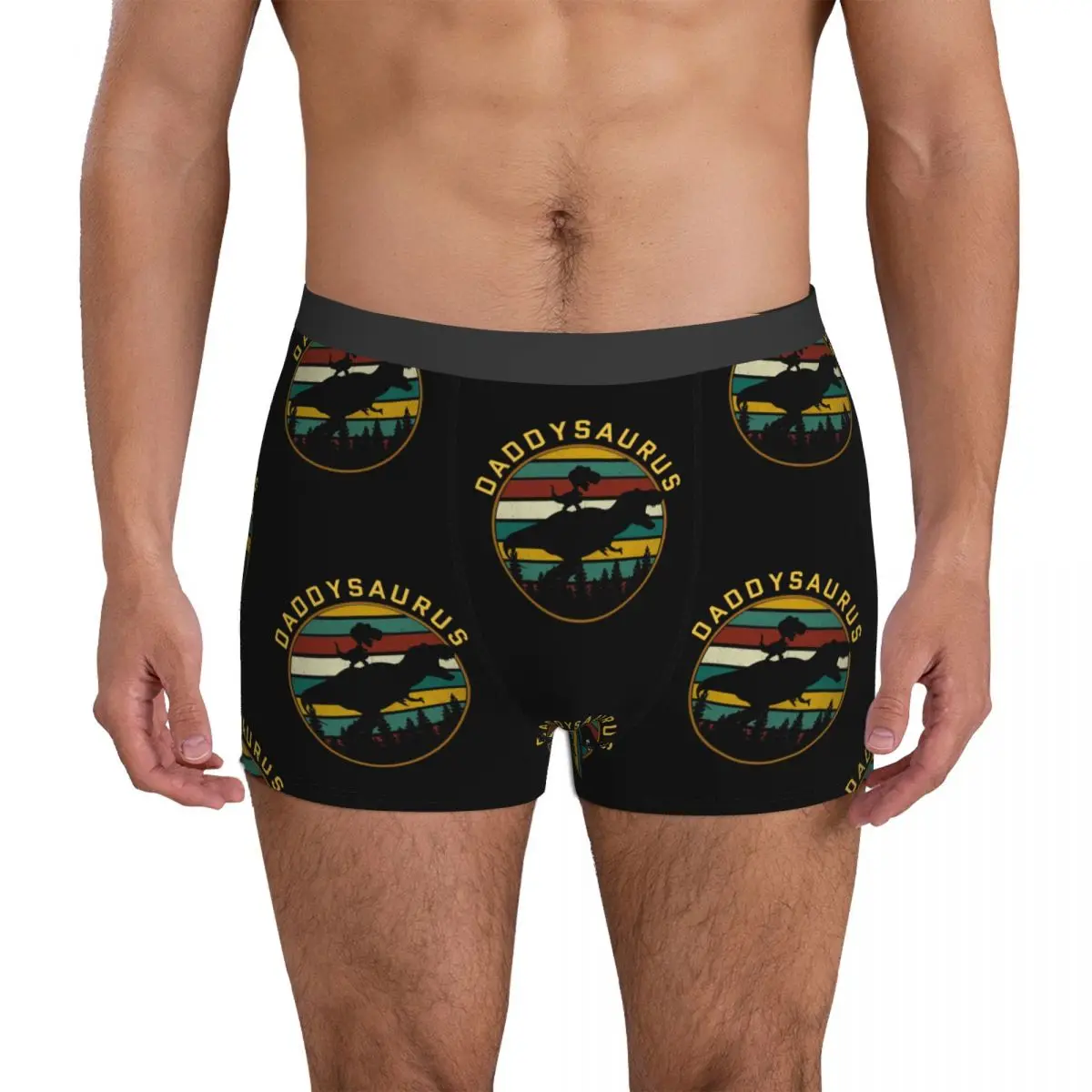 Funny Daddy Dinosaur Underwear Dinosaur Dad Saurus dad dino 3D Pouch High Quality Boxer Shorts Printed Shorts Briefs Men Panties