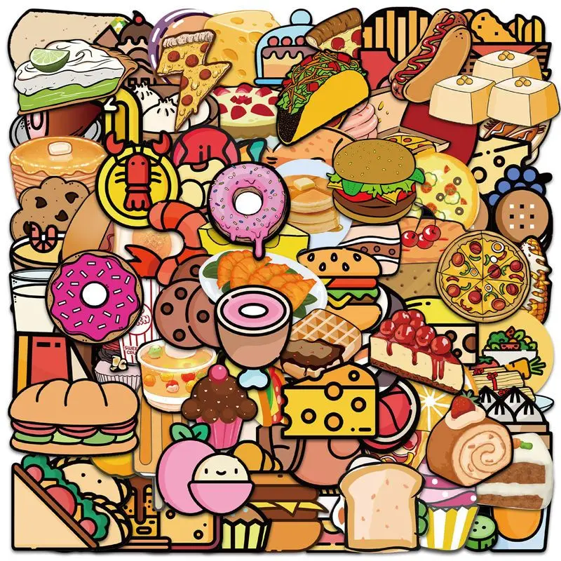 

30 PCS Don't Repeat Cartoon Ins High Appearance Level Cute Food Laptop Helmet Water Cup Stickers Waterproof