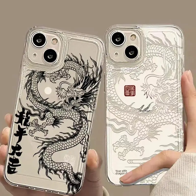 Чехол с дизайном Cool Dragon для Samsung Galaxy S24 Ultra Plus S23 S22 S21 S23FE A14 A54 A25 A15 A13 A05S Note 10 20 Lite чехол