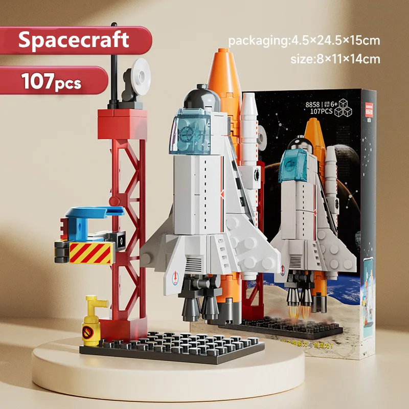 

DIY Space rocket craft launch Center base puzzle model assembling bricks children's toy building blocks small set boys gift