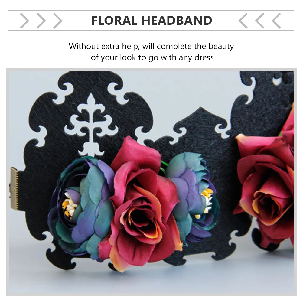 Хэллоуин венок цветочный головной убор роза череп готический цветок корона