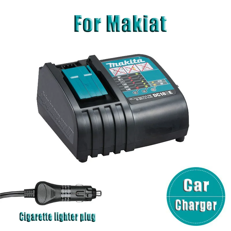 

NEW DC18SE Car Charger Li-ion Battery Charging Current for Makita 14.4V 18V BL1860 DC18SE Power tool 2.6A charger and battery