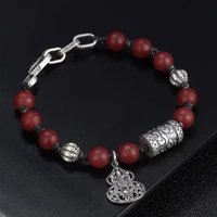ethnic 925 sterling silver agate bead cloud shape bracelet for women retro gourd hand woven bracelet female jewelry 2022 sl030
