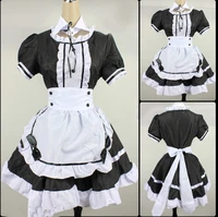 bazzery black cute lolita maid costumes french maid dress girls woman amine cosplay costume waitress maid party stage costumes