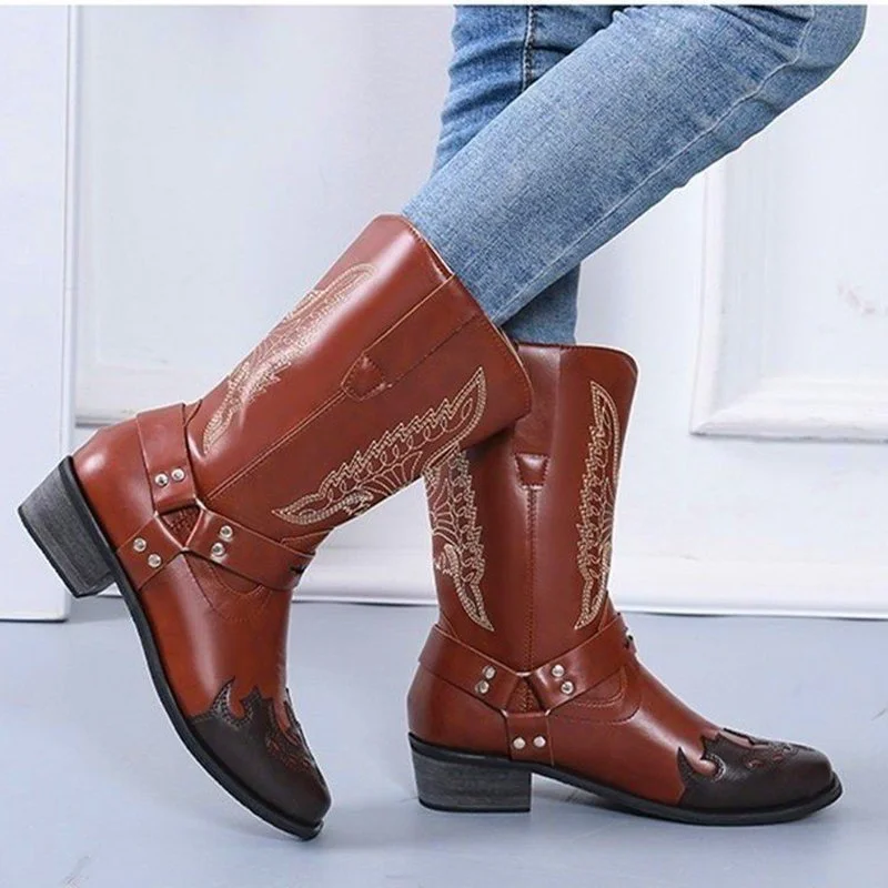 2022 Women Boots Pointed Toe Women Mid-Calf Boots Side Zipper Boots for Women  Ladies Shoes High Heels Female Footwear 43 Yards