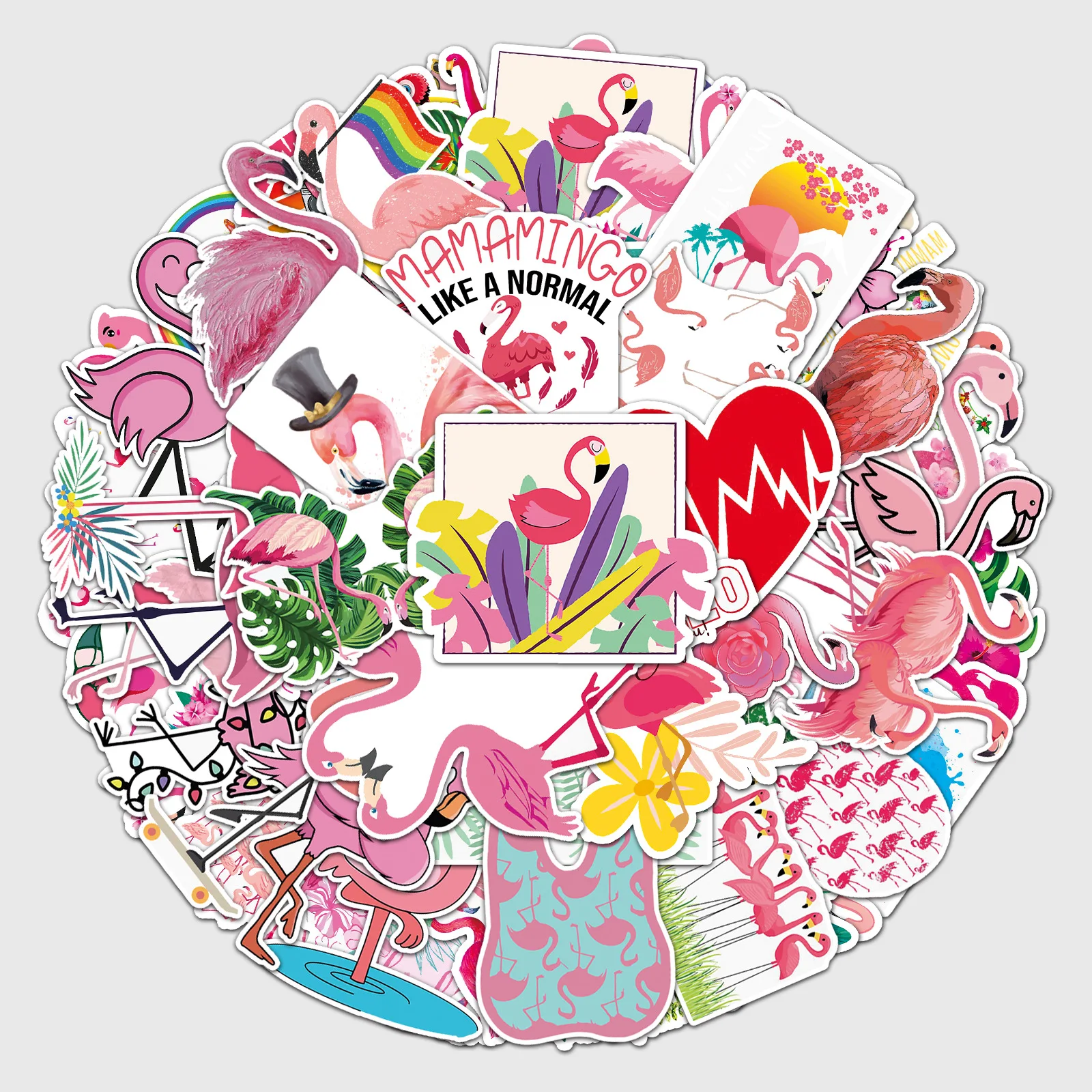 

100Pcs Cute Flamingo Stickers Aesthetic Cartoon Animal Decals DIY Phone Laptop Luggage Car Scrapbook Journal Diary Kids Toy B2