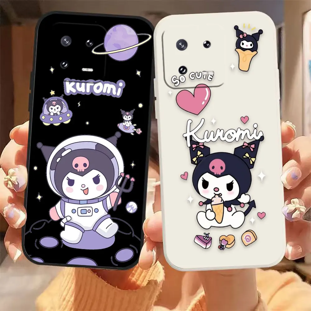 

Anime Cartoon Kuromi Phone Case For Xiaomi 13 12 12S 11 11T 10 10S 9 9SE 8 8SE Pro Ultra Lite Colour Liquid Case Funda Shell