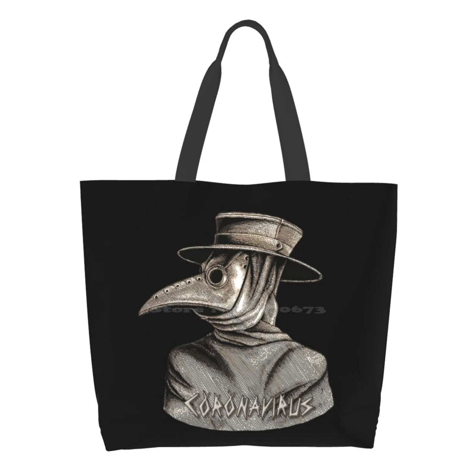 

Plague Reusable Shopping Bag Tote Large Size Plague Medieval Venice Venezia Bird Bird Plague Flu Disease Infect Infection