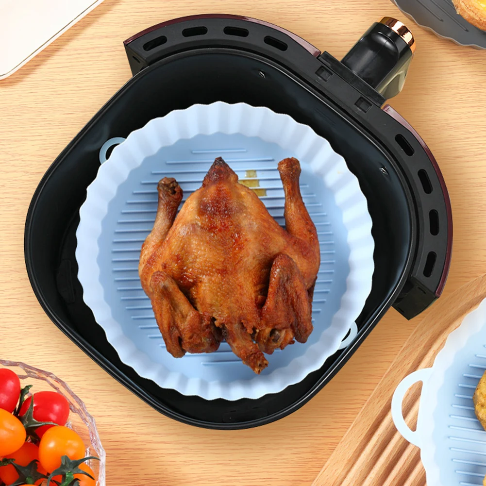 

2022 Air Fryers Oven Baking Tray Fried Chicken Basket Mat AirFryer Silicone Pot Round Replacemen Grill Pan Kitchen Accessories