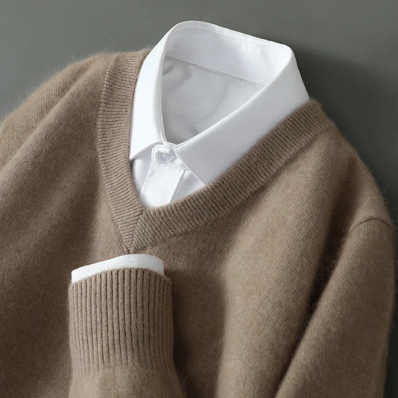 Новинка Осень/Зима 100% норковый кашемировый мужской свитер Повседневный