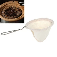 hand brewed coffee filters reusable stainless steel handle flannel strainer dropping pot bag