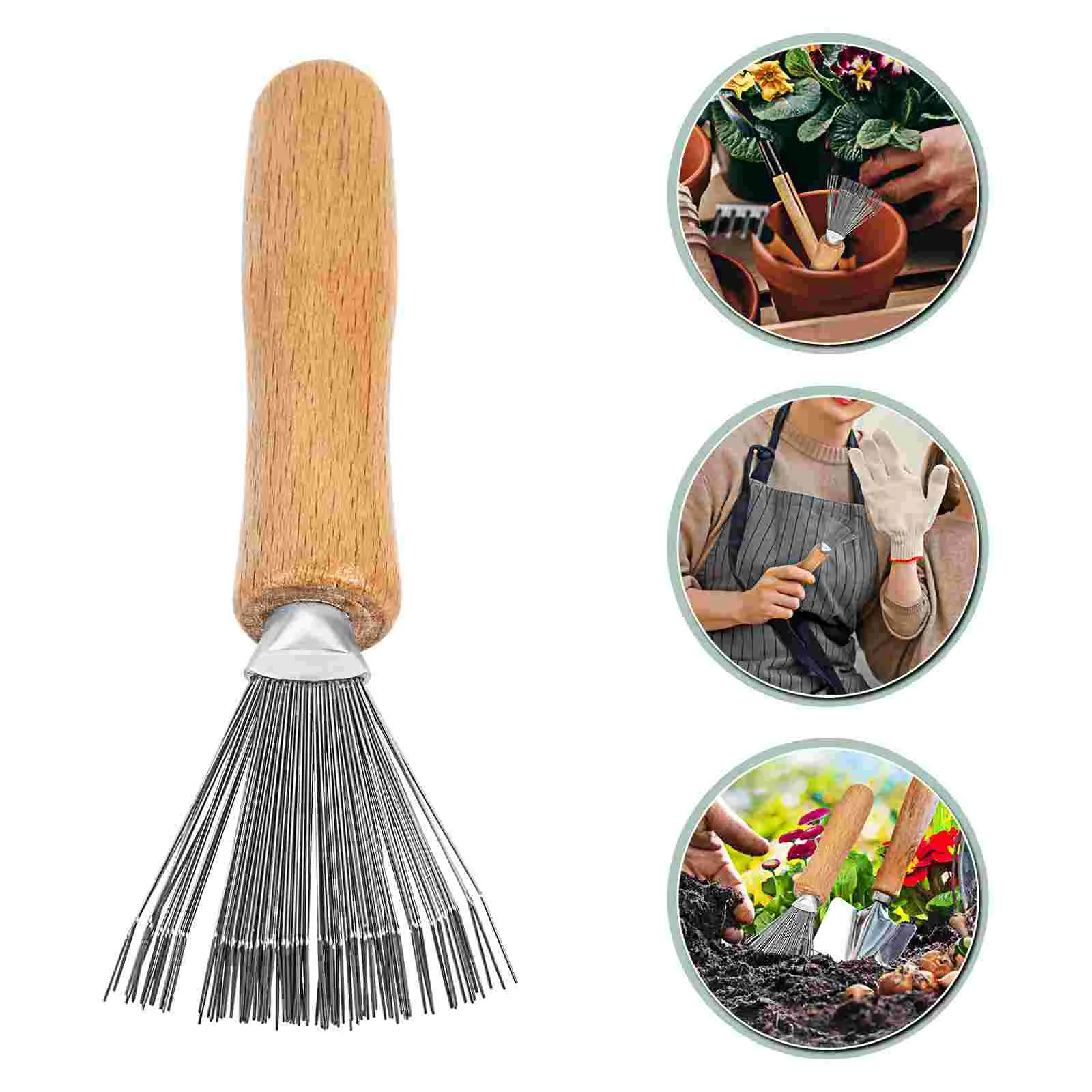 Очиститель чистящая кисть для цветов грабли волос инструмент расческа Kenzan