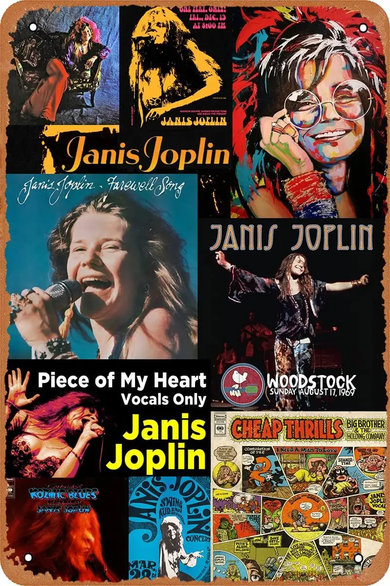 Плакат Clilsiatm Janis Joplin винтажный жестяной знак металлический плакат 8x12 дюймов