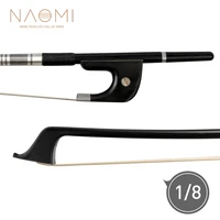 naomi german style 18 size carbon fiber double bass bow premium polished ebony frog with parisian eye inlay well balanced