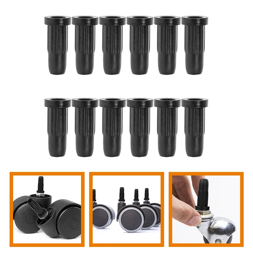 

12 Pcs Chair Cover Glides Stool Swivel Caster Protector Casters The Wheel Case Plastic Stopper Protective