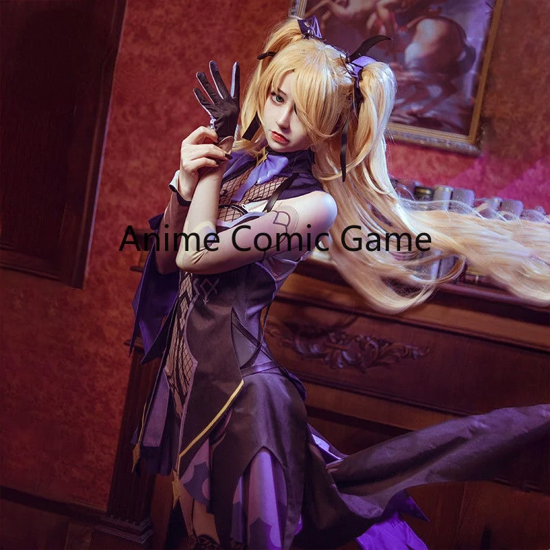 Женский костюм для косплея Game Genshin Impact парик обувь наряды в стиле аниме