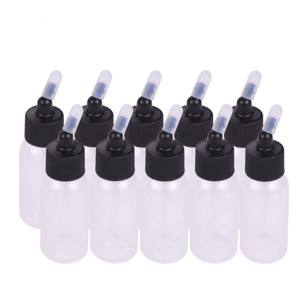 

10 Pieces Airbrush Painting Bottle Scaled Air Brush Pigment Water Storage Bottles Transparent Refillable Organizer