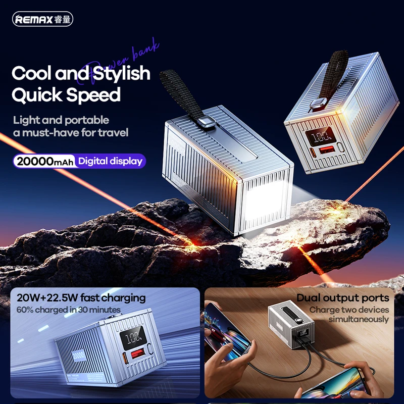 REMAX 60000 мАч Power Bank повышенной емкости быстрая зарядка для iPhone iPad MacBook ноутбука