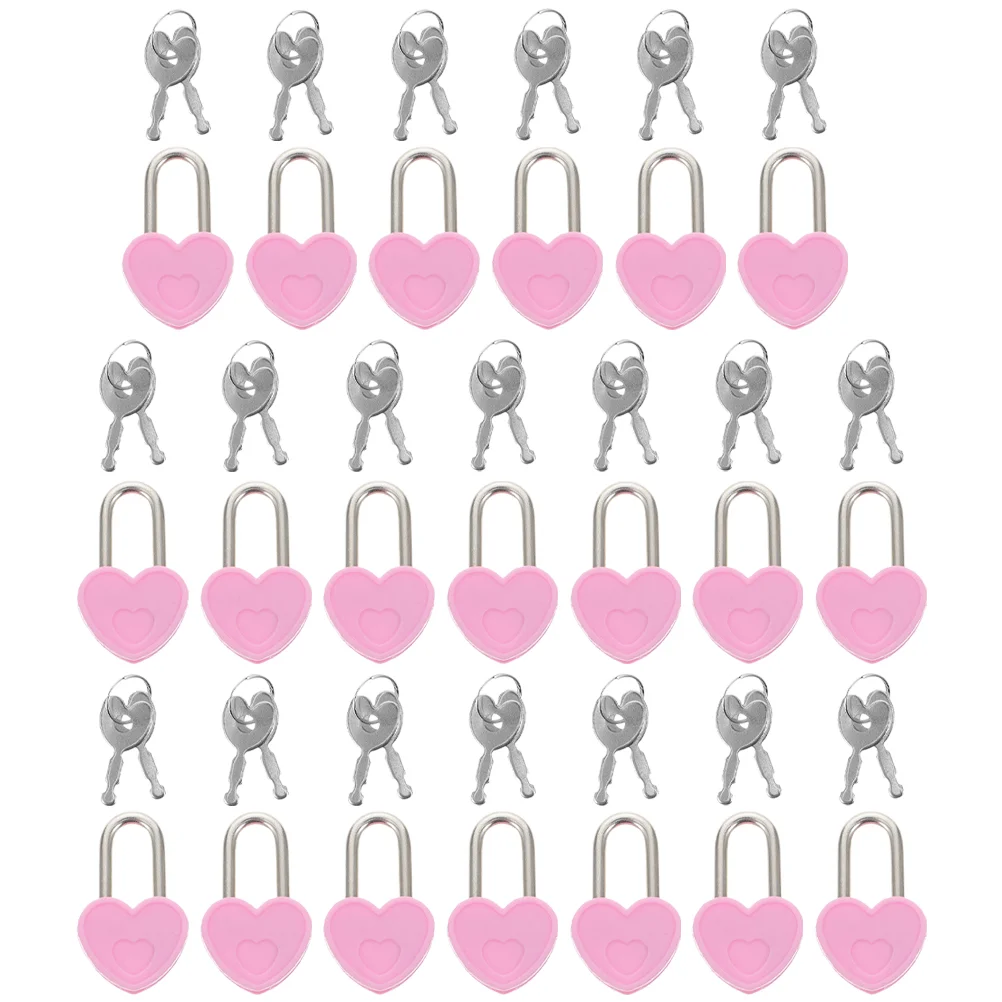 

20 Sets Diary Lock Small Padlock Key Outdoor Mini Heart Shaped Outdoor Storage Box Suitcase Backpack Locks