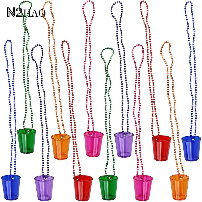Plastic Hen Night Party Bead Necklace Wine Glass Bridal Shower Creative Christmas Bead Chain Cups Bachelorette Party Game Props