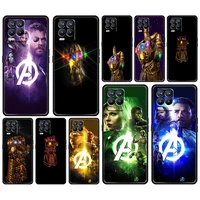 marvel avengers poster for oppo gt master find x5 x3 realme 9 8 6 c3 c21y pro lite a53s a5 a9 2020 black phone case cover coque