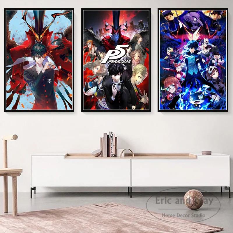 

Persona 5 постер и печать видеоигр настенное искусство холст картины Новый Винтажный стиль декор комнаты эстетические отображения
