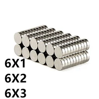 hot sale 20 50 100pcsbatch 6x1 6x2 6x3mm magnet hot small round magnet strong magnet rare earth neodymium magnet