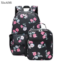 2022 new fashion printed backpack waterproof oxford cloth womens backpack two piece student fashion computer school bag