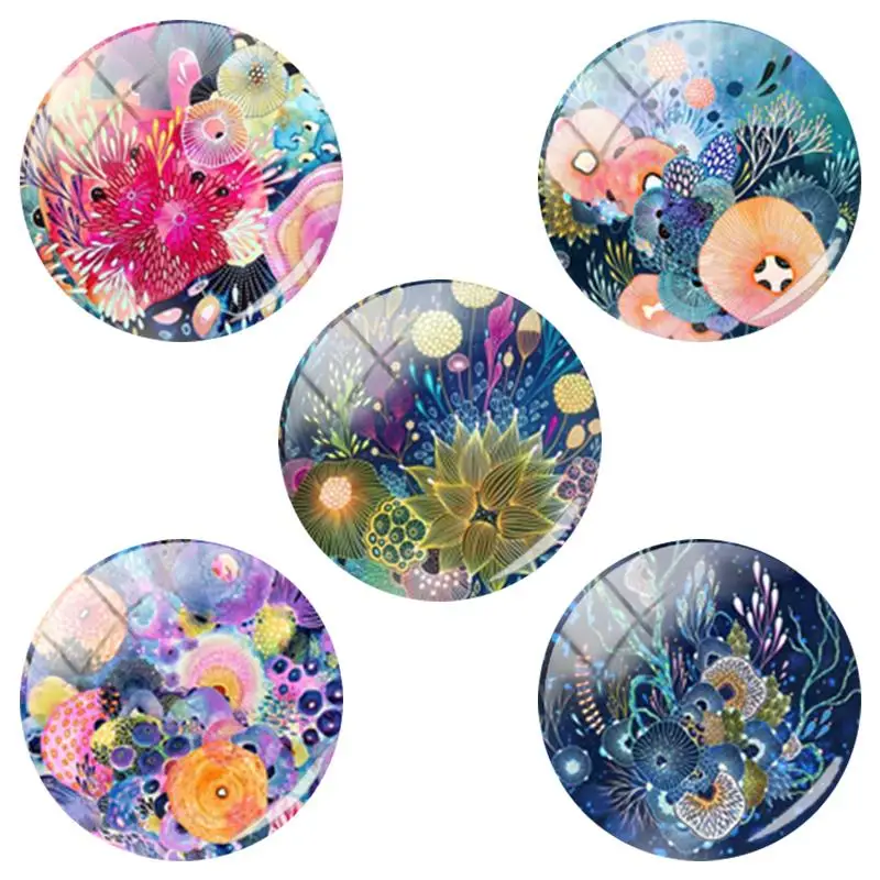 

NEW 2020 New Design Fashion Floral Pattern Background 12/15/16/18/20/25mm Glass Cabochon Jewelry Cameo Settings AL309