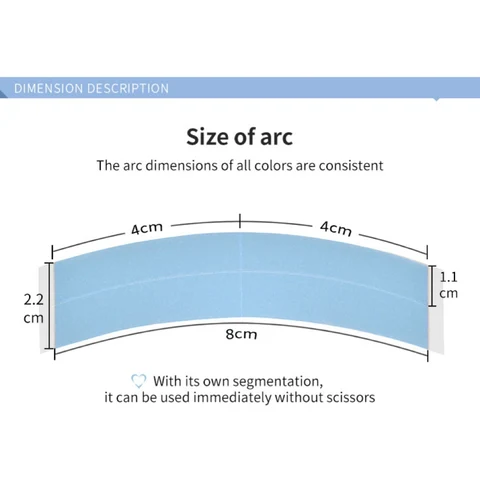 6шт дуговая двусторонняя лента прозрачные клейкие полоски для волос для париков фронта шнурка
