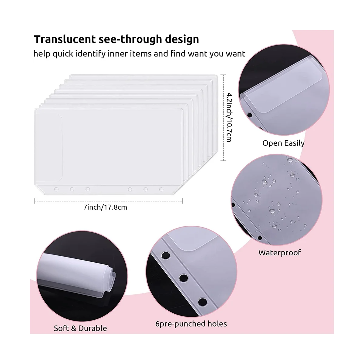 

A6 Budget Binder,Money Organizer for Cash with Zipper Envelopes , Money Binder for Budgeting and Saving Money B