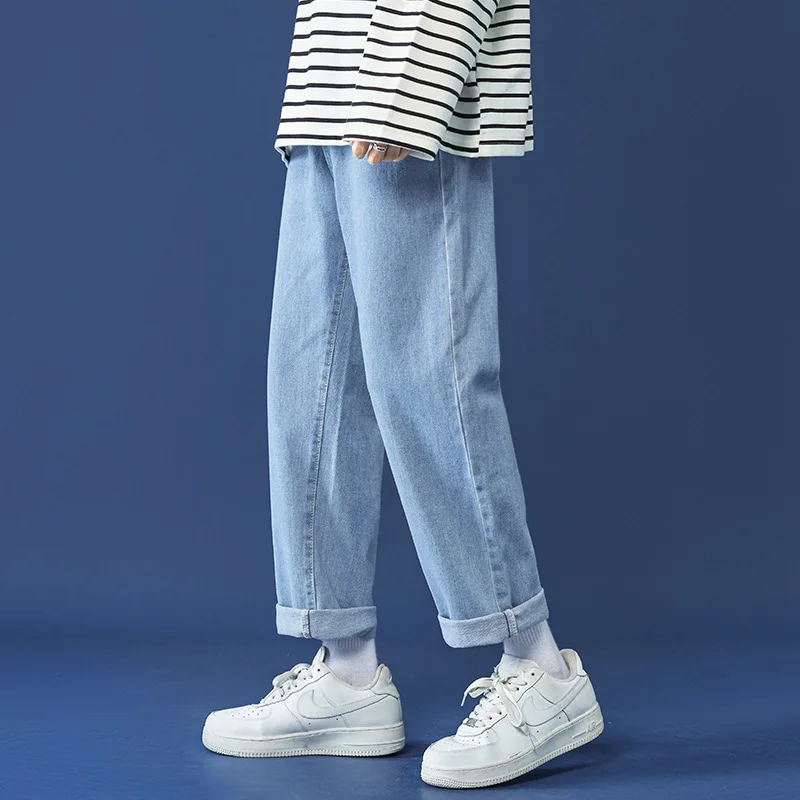 Wide Leg Jeans Men 2022 Spring New Fashion Streetwear Harajuku Straight Baggy Denim Pants Male Out Wear Trousers Wholesale