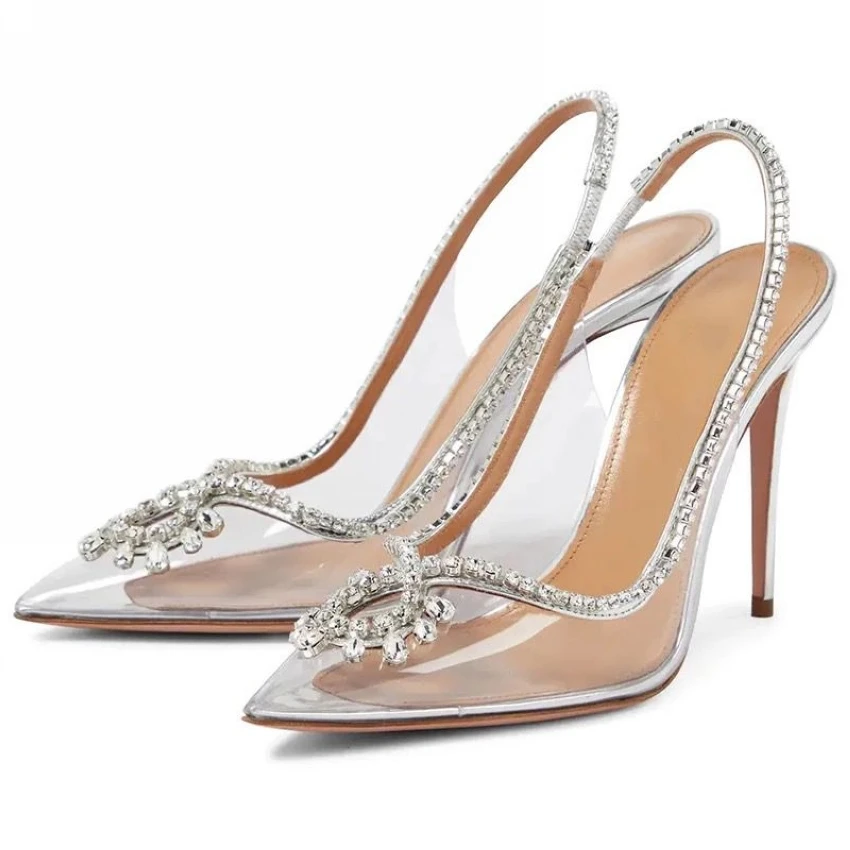 Фото Женские сандалии из ПВХ на высоком каблуке, 9,5 см №2