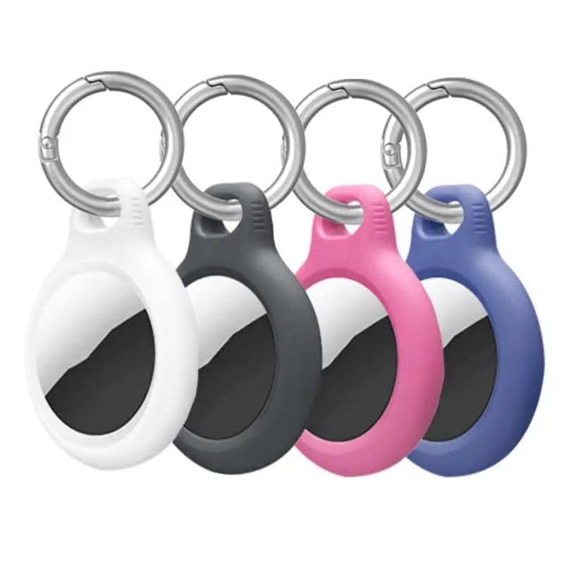 

Silica Gel Secure Holder For Apple Airtags Case Protective Cover With Strap Tracker Accessories Anti-lost Keychain Airtag Case