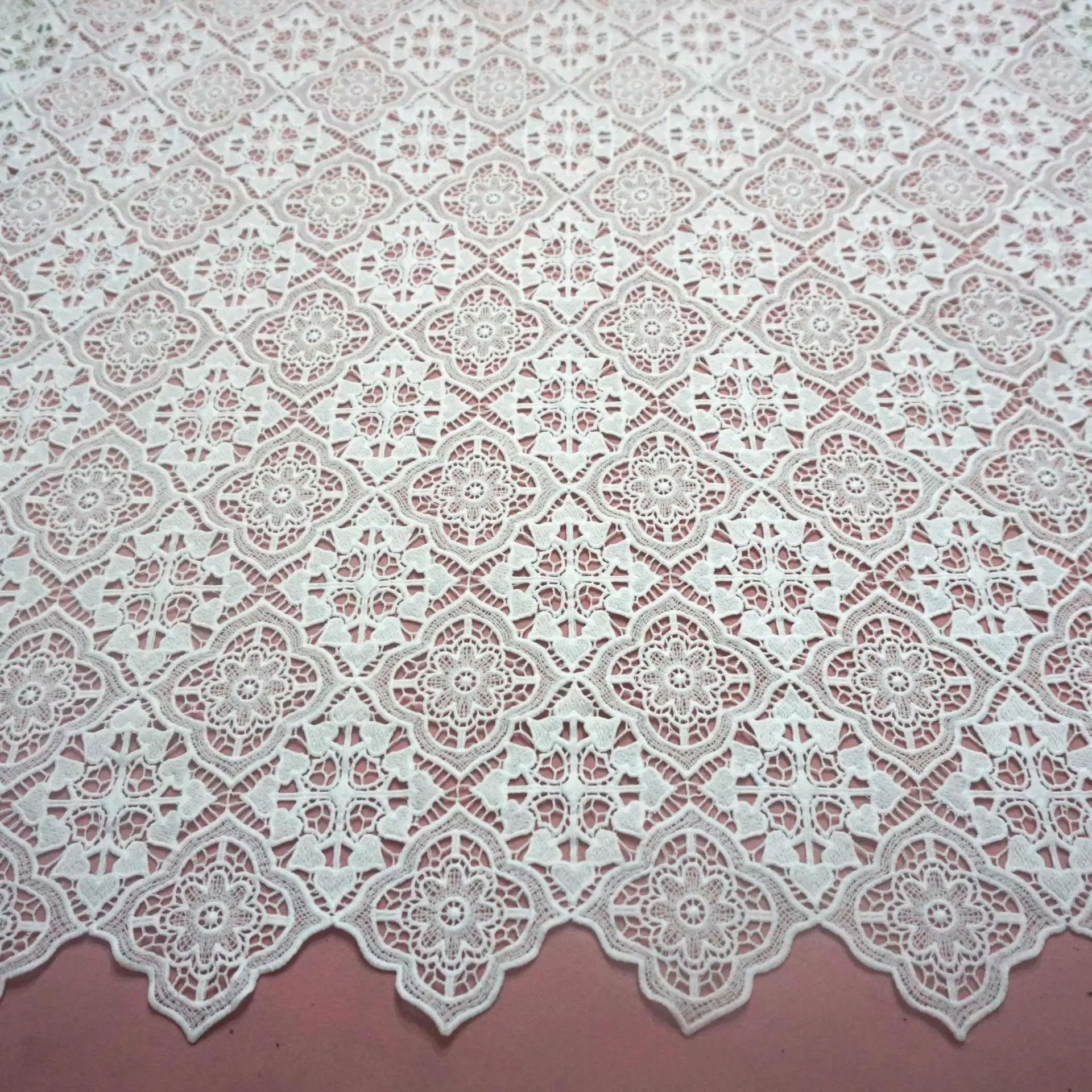 

2023 Newest Geometry Hollow Cotton Lace Cloth Floral Embroidery Lace cloth Table Cloth