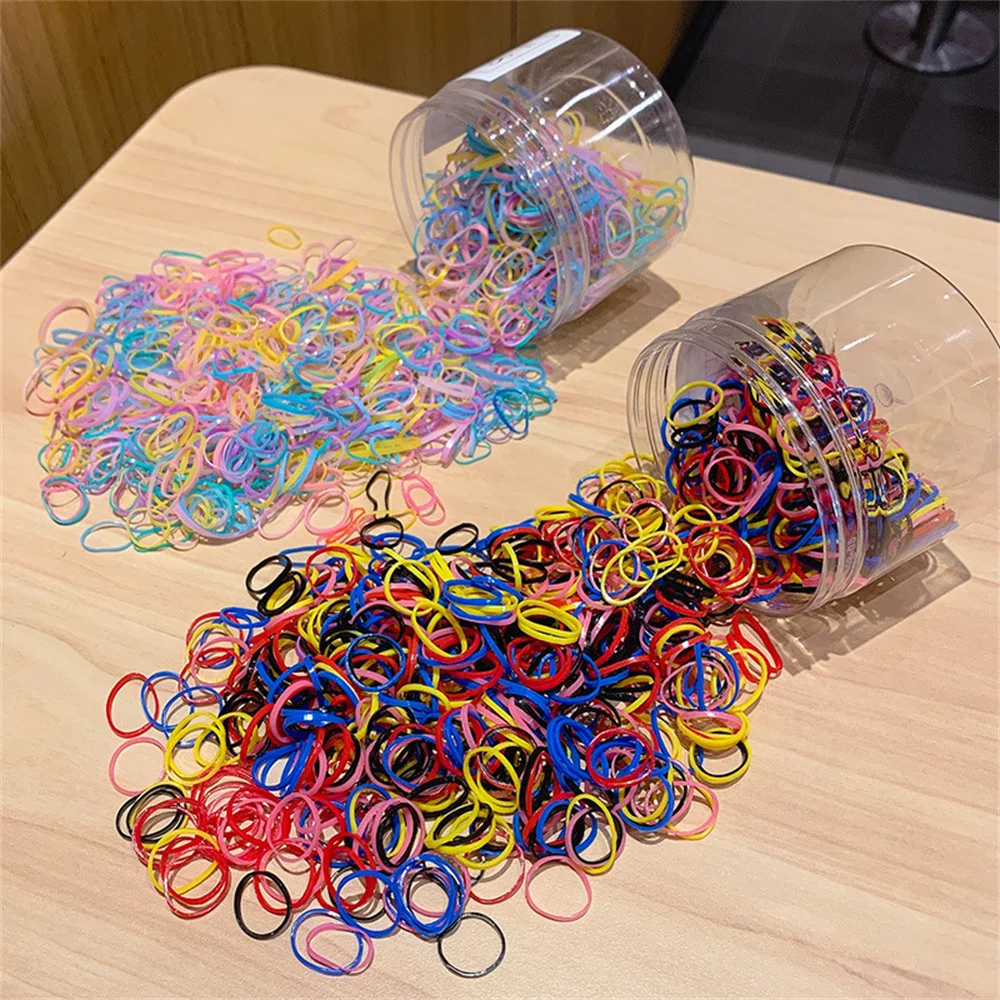 

500Pcs/Set New color rubber band high elastic hair rope headdress