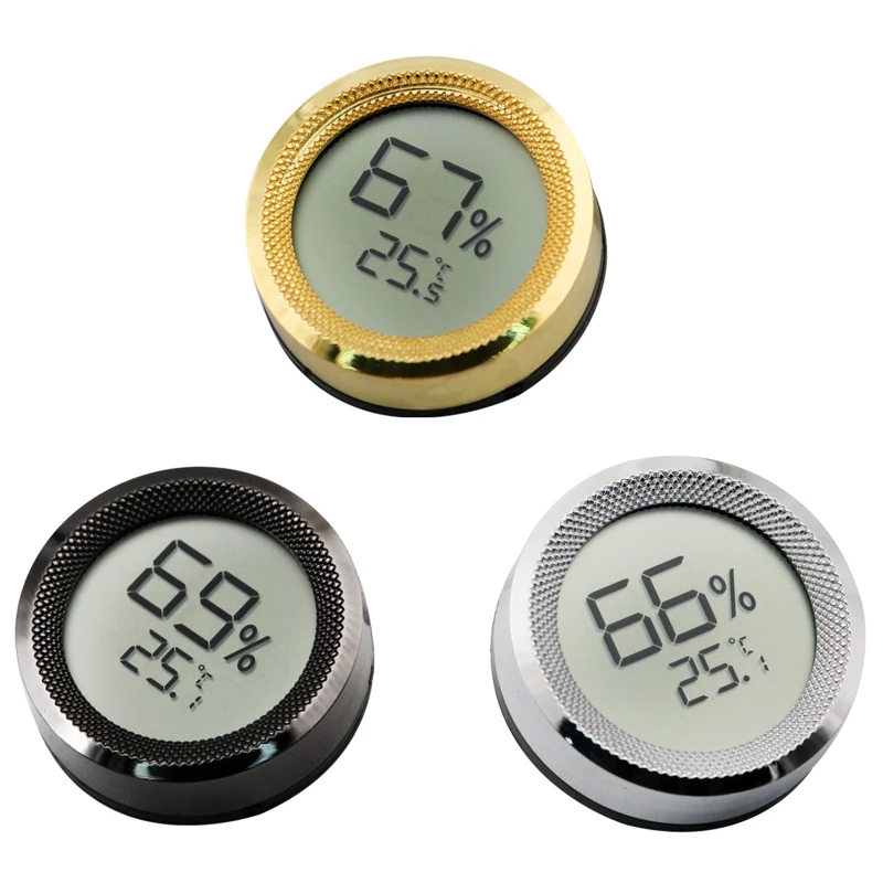 

27RE Mini Digital Display Cigar Humidor Hygrometer Thermometer Temperature Gauge for Humidors Cigar Jars Incubators