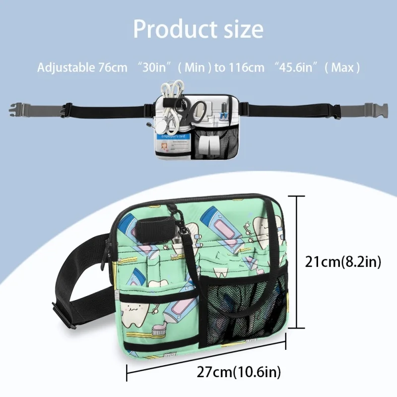 Twoheartsgirl Portable Nursing Bum Bags Casual Nurse Fanny Pack Medica Belt Organizer Large Capacity Nurses Waist Pouch Hip Bag