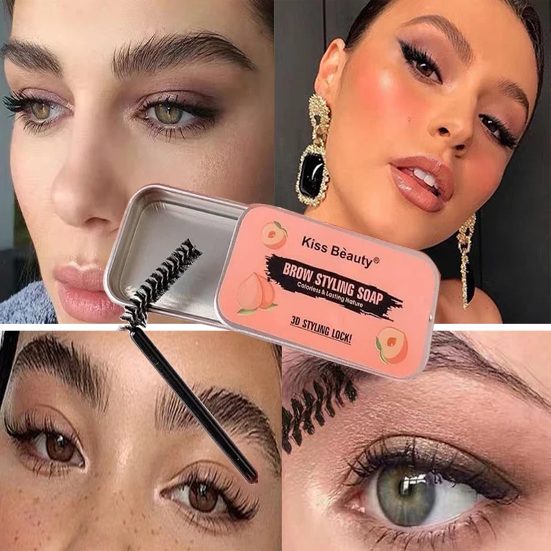

Eyebrow Soap Wax Fluffy 3D Feathery Eye Brow Pomade Tint Gel Aloe Rose Hyaluronic Acid Snail Eyebrows Cream Enhancer Cosmetics