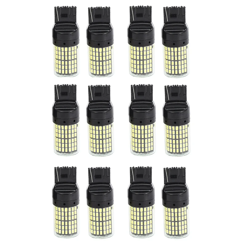 

12Pcs Super Bright Canbus T20 7440 W21W Wy21w 144-Smd Reverse Light Turn Signal Light (White Light)