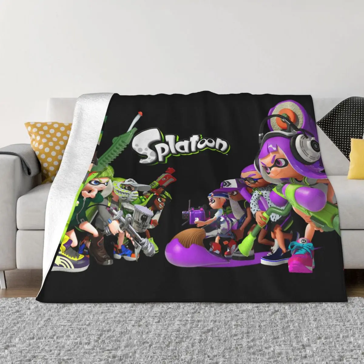 

Фланелевое покрывало с изображением граффити от Splatoon Game