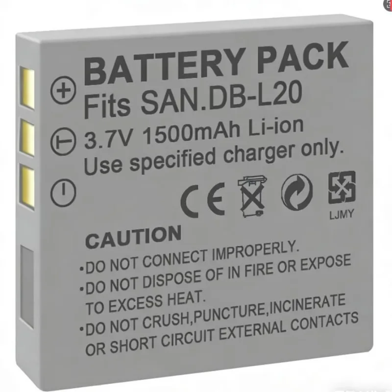Фото Аккумулятор 3.7V 1500mAh DB-L20 для камеры Sanyo Xacti DMC-C1 CA65 E60 CG6 CA6 DMX-CA8CG9 №3