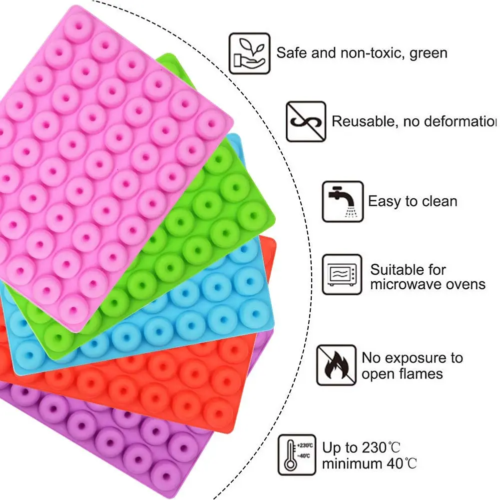 Силиконовые формы в виде пончиков для мини-торта с 48 отверстиями антипригарный