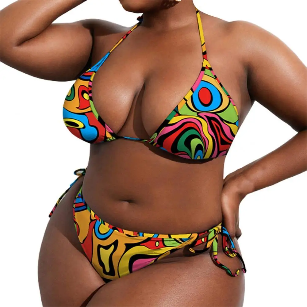 

1 Set Women Swimwear Backless Bathing Suit Oversized Three-Pieces Bikini Bra Panties Bathing Suit