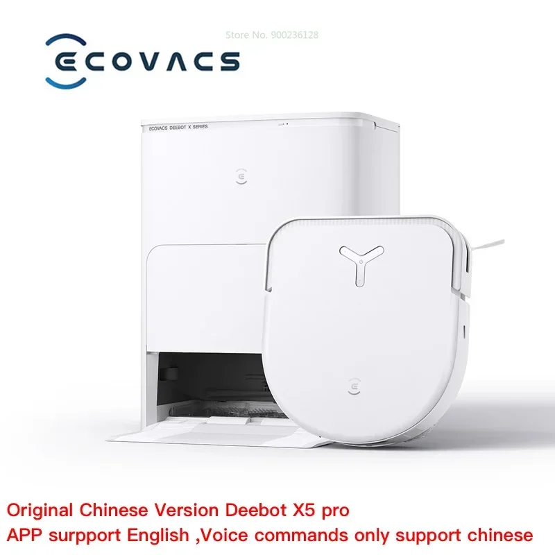 Пылесос Ecovacs-Deebot X5 PRO Aspirador Robô 12800 Pa Identif gatunek de esgoto 158 Graus Lavagem água quente Mop Versão chinesa