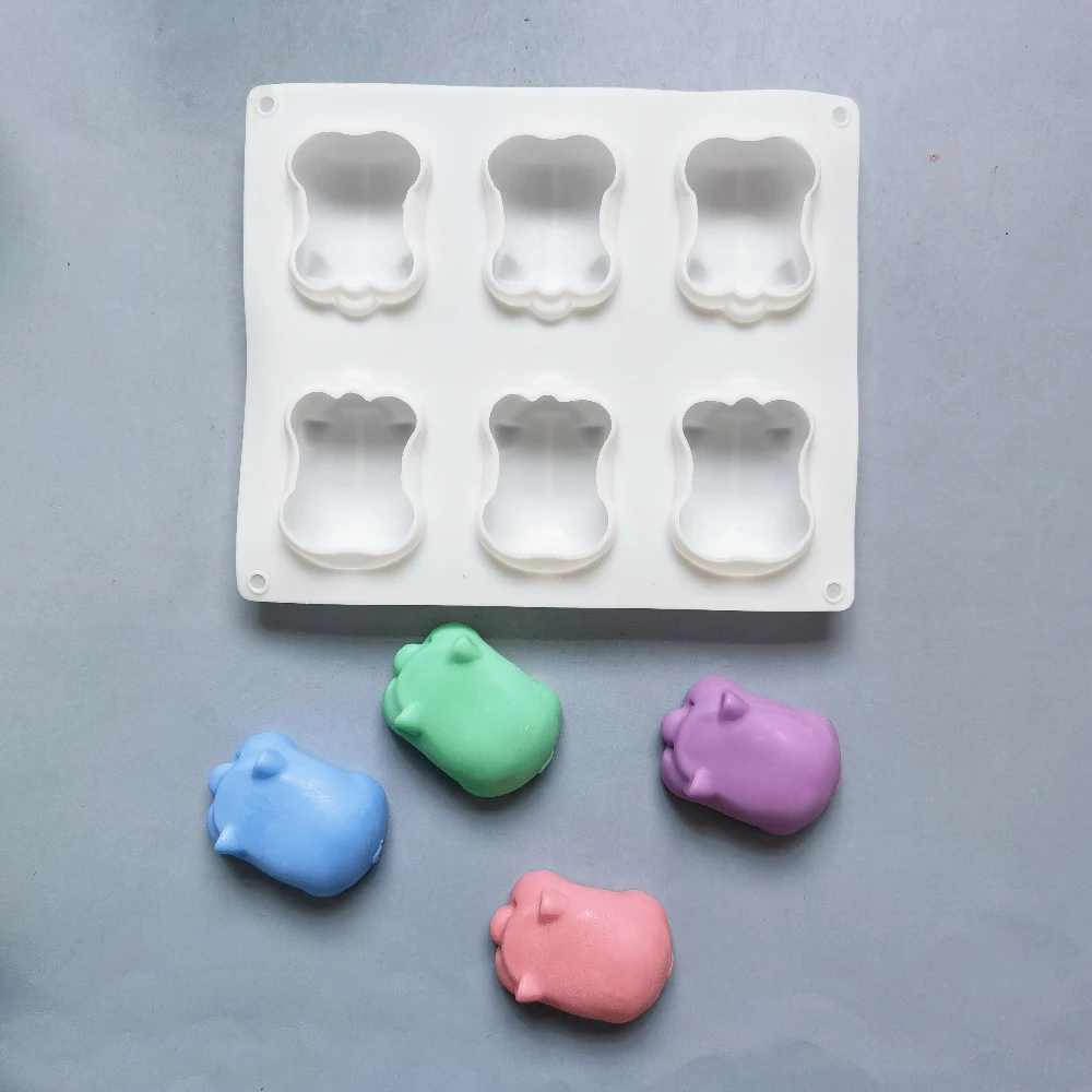 

Mini Happiness Pig Silicone Mold 3D Mousse Handmade Pastry Jelly Egg Tart Bread Mold Baking Tool