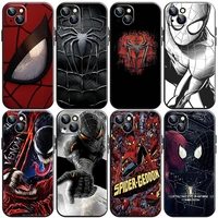 marvel spider man phone case for funda iphone 11 13 pro max 12 mini x xr xs max 6 6s 7 8 plus silicone cover carcasa black etui