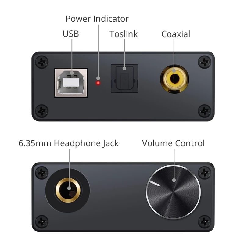 Фото Аудиоконвертер USB DAC, адаптер с усилителем для наушников, USB к коаксиальной S/PDIF, цифро-аналоговая звуковая карта 6,35 мм №3